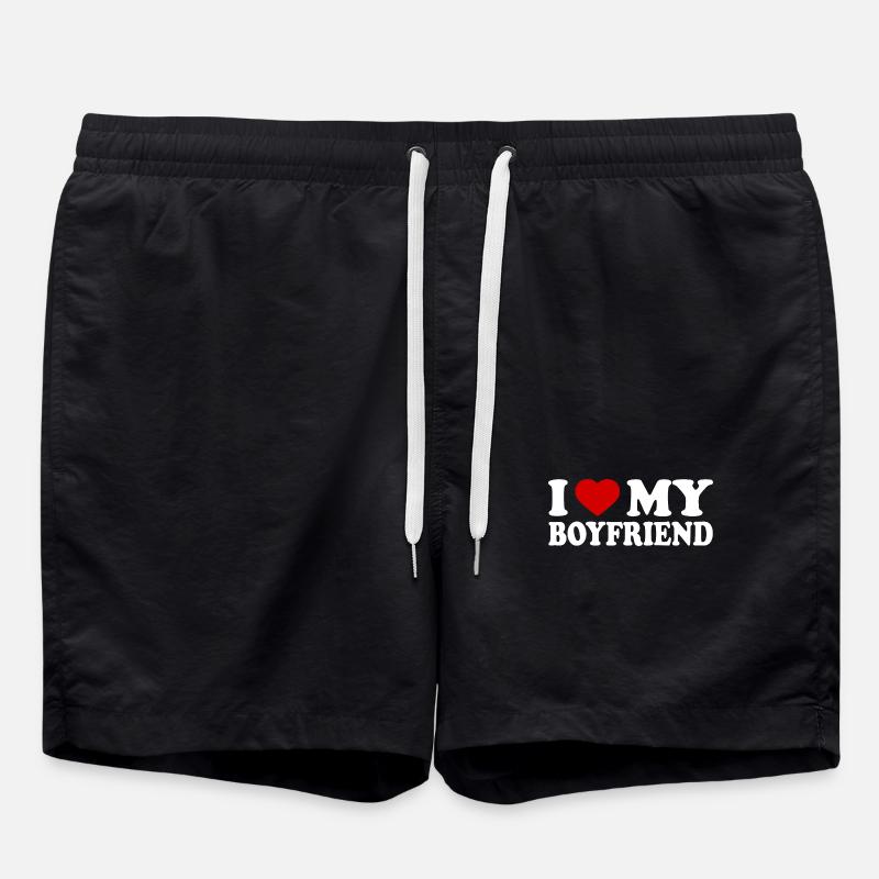 I love my boyfriend - Swim Trunks - black