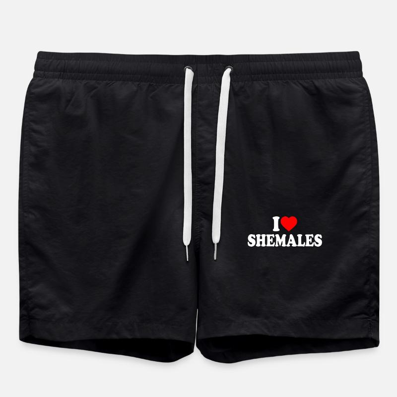 I love shemales - Swim Trunks - black