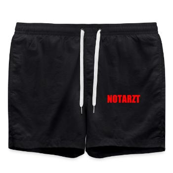 Notarzt - Badeshorts - Schwarz - Vorne - AI Model Male 185 light (185cm)