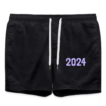 ALLES GUTE ZUM NEUEN JAHR. SILVESTER. NEUJAHR. 2024 - Badeshorts - Schwarz - Vorne - AI Model Male 185 light (185cm)