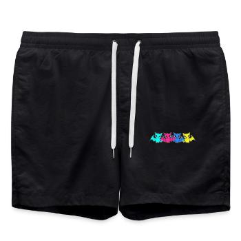 Années 80 Chauve-souris rétro des années 90 Chauves-souris d’Halloween - Short de bain - noir - Devant - AI Model Male 185 light (185cm)