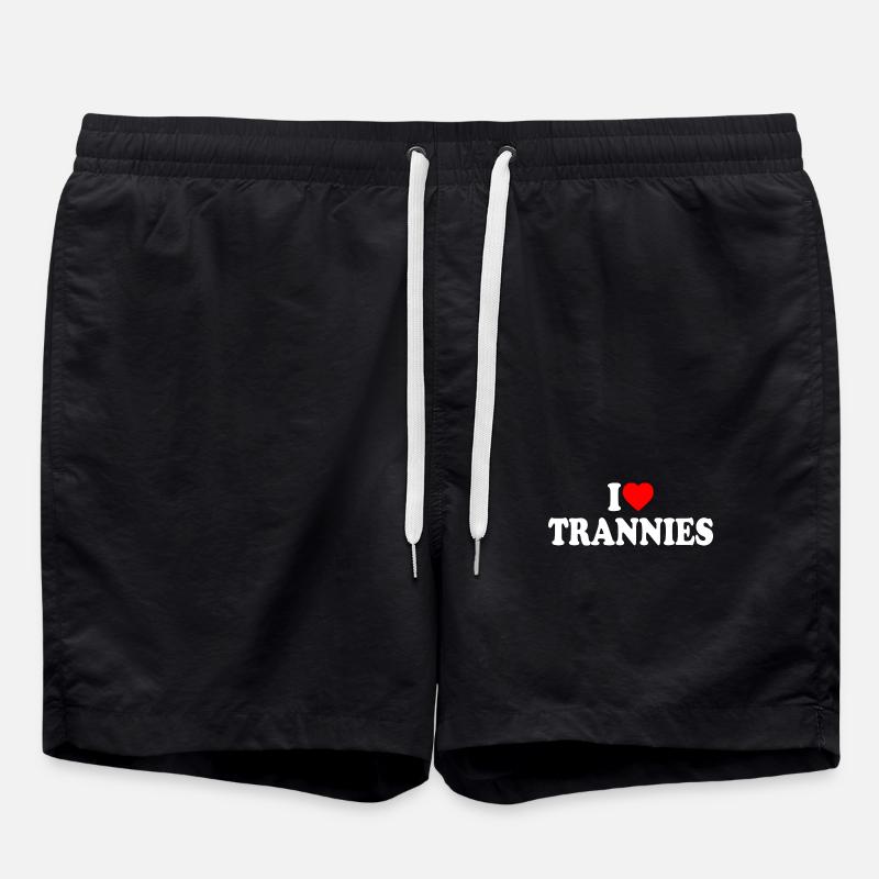I love trannies - Swim Trunks - black