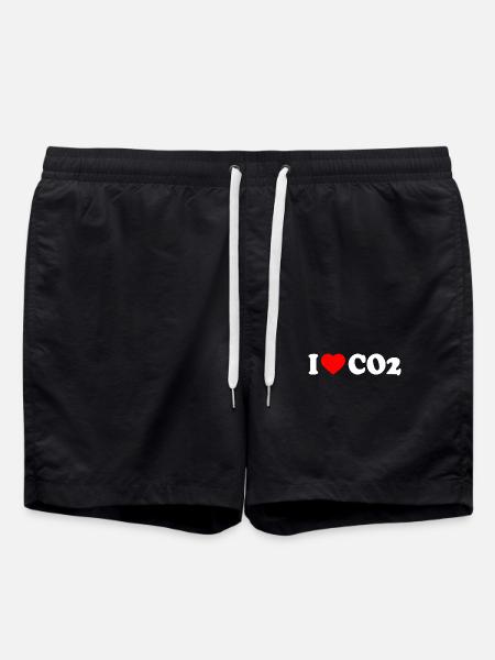 I love co2 - Swim Trunks - black