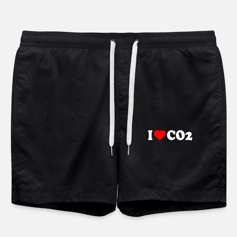 I love co2 - Swim Trunks - black