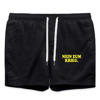 Nein zum krieg - Badeshorts - Schwarz - Vorne - AI Model Male 185 light (185cm)