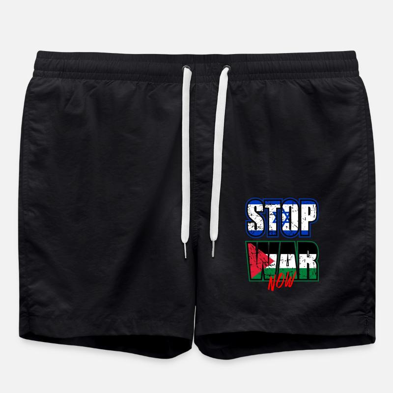 Stop War Now - Swim Trunks - black