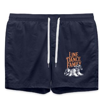 Linedance Familie Papa Mama Kinder - Badeshorts - French Navy - Vorne - AI Model Male 185 light (185cm)