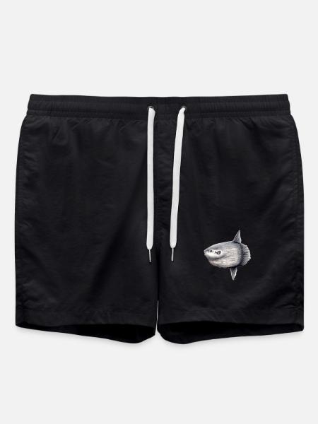 Moonfish - ocean sunfish - Poisson lune Mola mola - Swim Trunks - black