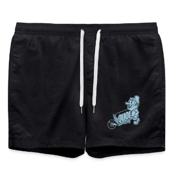 Dwarf wearing what - Swim Trunks - black - Front - AI Model Male 185 light (185cm)