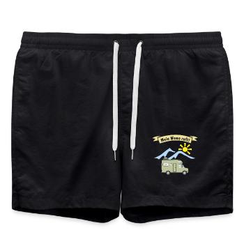 mein womo ruft - Badeshorts - Schwarz - Vorne - AI Model Male 185 light (185cm)
