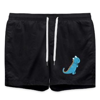 Lustiger Kleiner Dino I Jungen Kinder Geschenk - Badeshorts - Schwarz - Vorne - AI Model Male 185 light (185cm)