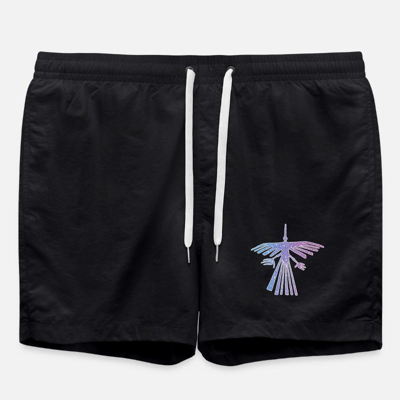 Vogel von Nazca - Badeshorts - Schwarz