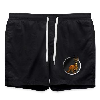 cerf - Short de bain - noir - Devant - AI Model Male 185 light (185cm)