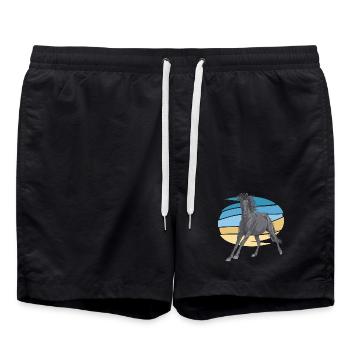 Black Horse - Short de bain - noir - Devant - AI Model Male 185 light (185cm)