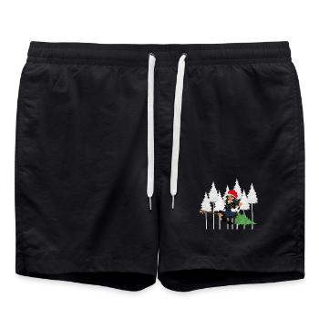Balai Bollenhut sorcier moderne de la Forêt-Noire - Short de bain - noir - Devant - AI Model Male 185 light (185cm)
