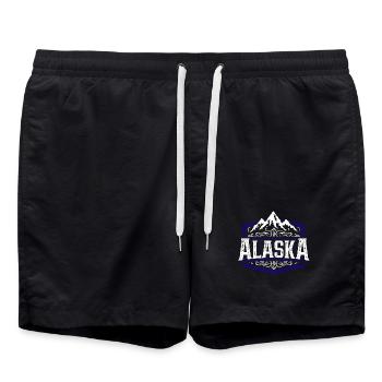 Alaska | Typographie de l'Alaska - Short de bain - noir - Devant - AI Model Male 185 light (185cm)