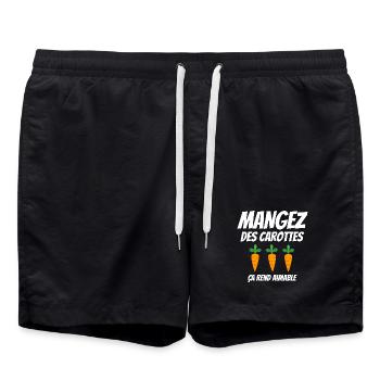 mangez des carottes, aimable - Short de bain - noir - Devant - AI Model Male 185 light (185cm)