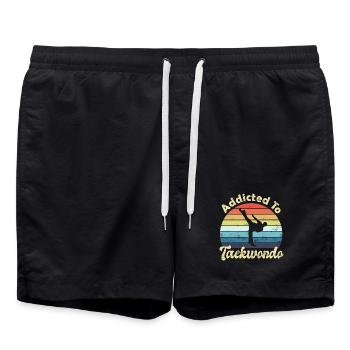Taekwondo - Badeshorts - Schwarz - Vorne - AI Model Male 185 light (185cm)
