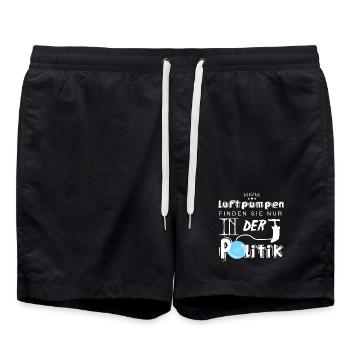Mehr Luftpumpen in der Politik - Badeshorts - Schwarz - Vorne - AI Model Male 185 light (185cm)
