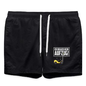 Gabelstapler Fahrer - Badeshorts - Schwarz - Vorne - AI Model Male 185 light (185cm)