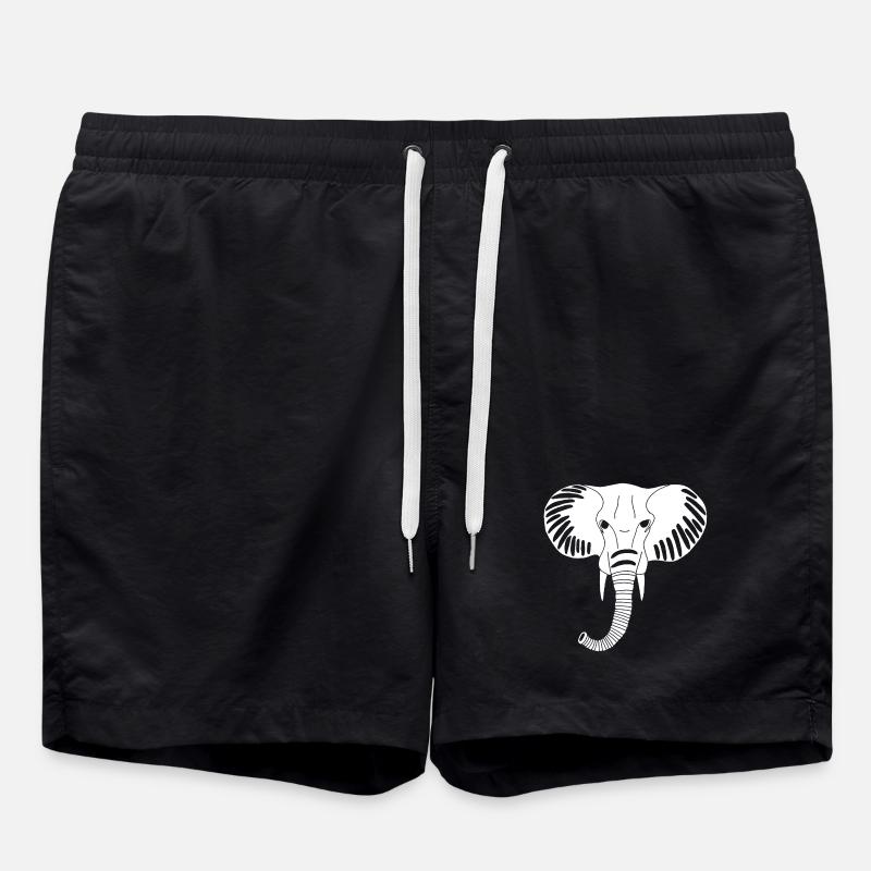 Tête d'éléphant blanc - Short de bain - noir