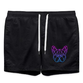 Geometrischer Bulldog Neon Gradient - Badeshorts - Schwarz - Vorne - AI Model Male 185 light (185cm)