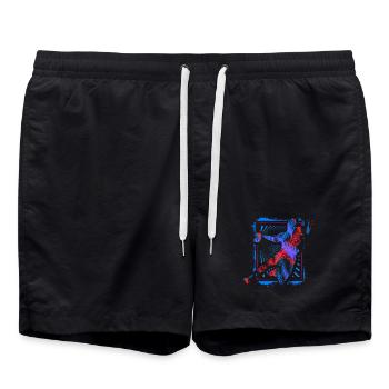 Joueur de handball - Joueur de handball rétro - Sports de balle - Short de bain - noir - Devant - AI Model Male 185 light (185cm)