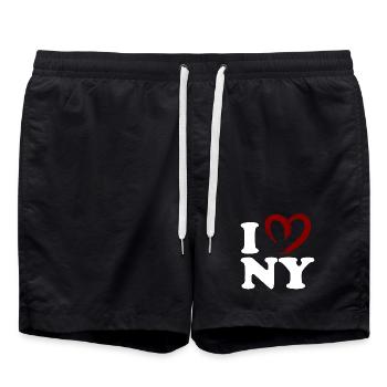 Motif de la ville de HeartNY - Short de bain - noir - Devant - AI Model Male 185 light (185cm)