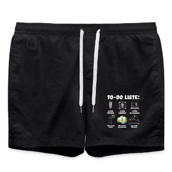 To-Do Liste Otter - Funny Shirts - Lustiger Spruch - Badeshorts - Schwarz - Vorne - AI Model Male 185 light (185cm)