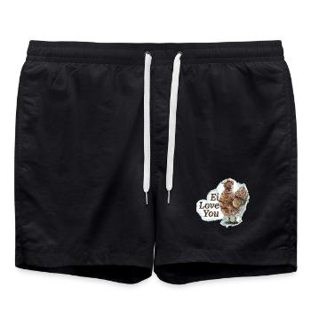 Ei love you - Badeshorts - Schwarz - Vorne - AI Model Male 185 light (185cm)