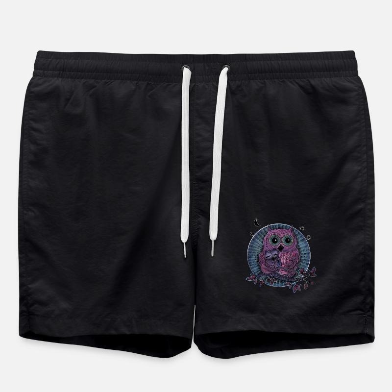 Owls Mama Child - Swim Trunks - black