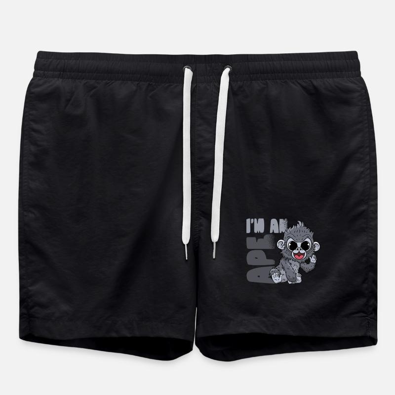Gorilla Affe - Badeshorts - Schwarz