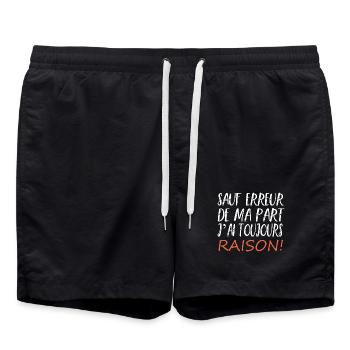 sauf Erreur de ma Part J'Ai Toujours Raison - Short de bain - noir - Devant - AI Model Male 185 light (185cm)