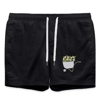 Brouettes Fleurs - Short de bain - noir - Devant - AI Model Male 185 light (185cm)
