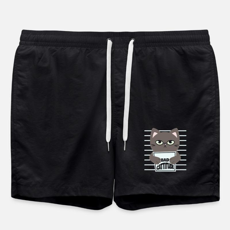 katze, niedliche katze, süße katze, katze - Badeshorts - Schwarz