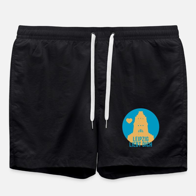 Leipzig liebt dich - Badeshorts - Schwarz