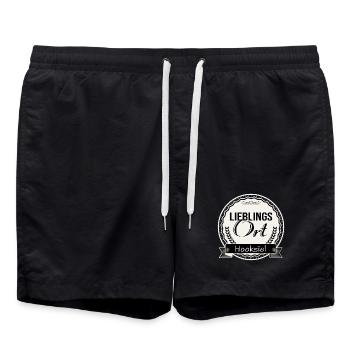Lieblingsort Hooksiel - Badeshorts - Schwarz - Vorne - AI Model Male 185 light (185cm)
