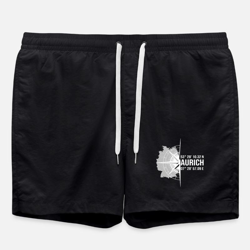 Koordinaten Aurich - Badeshorts - Schwarz
