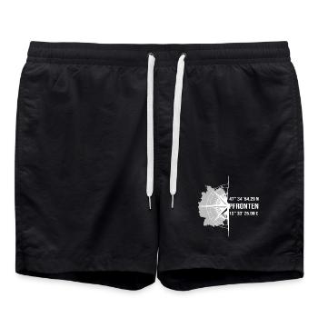 Koordinaten Pfronten - Badeshorts - Schwarz - Vorne - AI Model Male 185 light (185cm)
