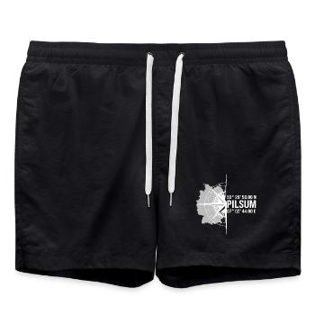 Koordinaten Pilsum - Badeshorts - Schwarz - Vorne - AI Model Male 185 light (185cm)