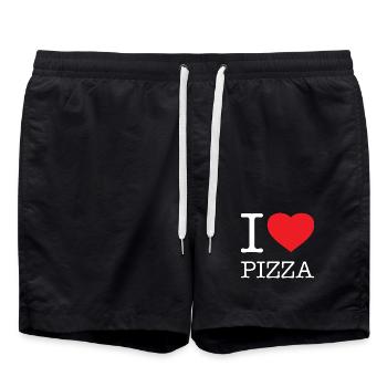 J’ADORE LA PIZZA - Short de bain - noir - Devant - AI Model Male 185 light (185cm)