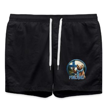 Finlande - Finlande - Suomi - Short de bain - noir - Devant - AI Model Male 185 light (185cm)