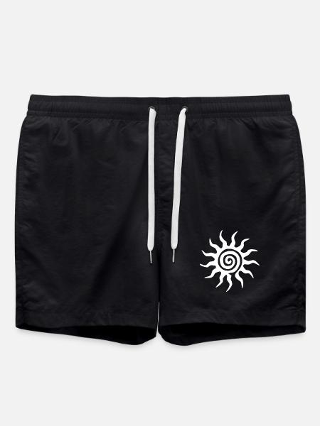 Spiral White Sun - Swim Trunks - black