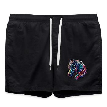 Horse - Swim Trunks - black - Front - AI Model Male 185 light (185cm)