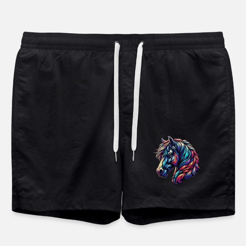 Horse - Swim Trunks - black