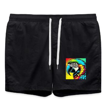 Perroquet Pop Art - Short de bain - noir - Devant - AI Model Male 185 light (185cm)