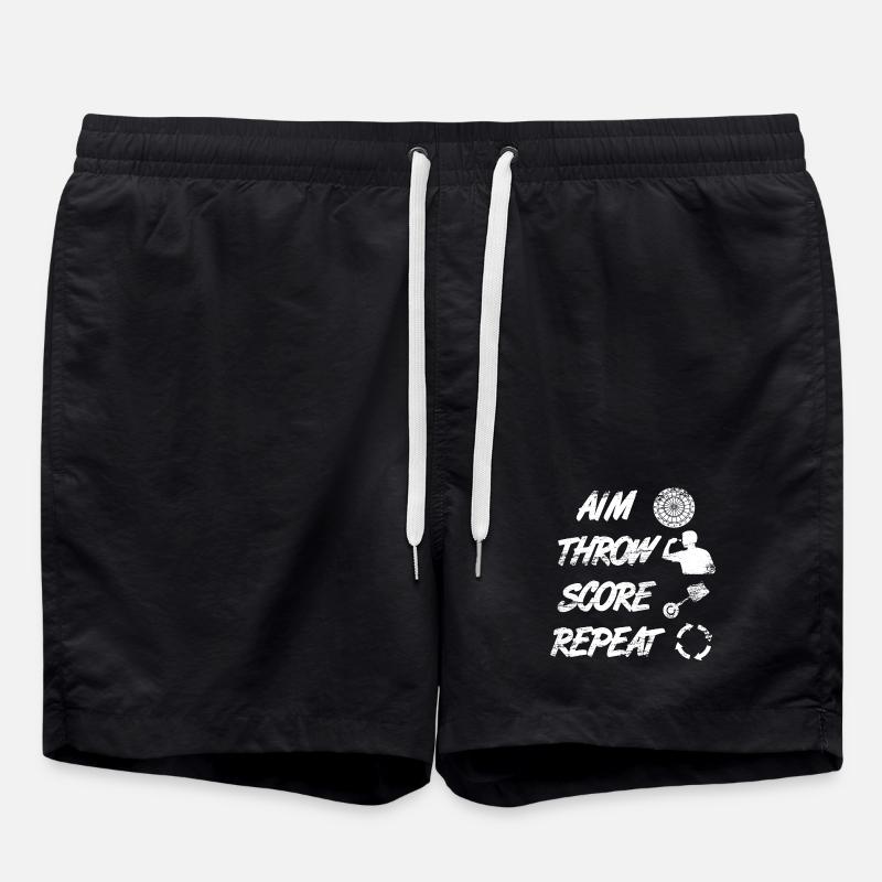 aiming, throwing, pointing, repeating - Swim Trunks - black