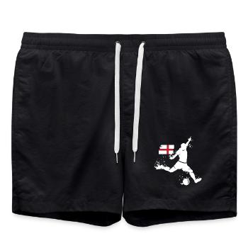 Football England Fan Player Blast Team - Swim Trunks - black - Front - AI Model Male 185 light (185cm)