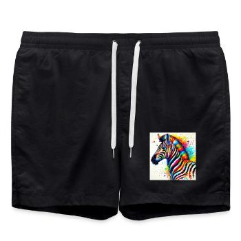 Zebra - Badeshorts - Schwarz - Vorne - AI Model Male 185 light (185cm)