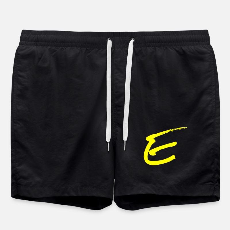 Buchstabe E - Badeshorts - Schwarz